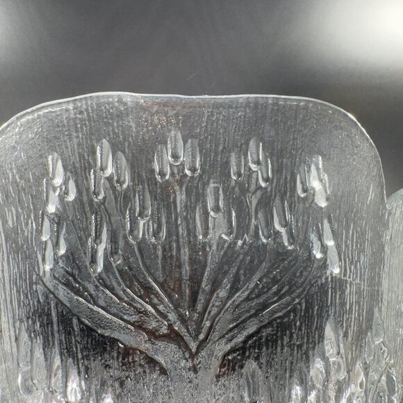 Lasisepät Mantsala Cow Parsley Glass Bowl Clear Textured Dish Pertti Kallioinen - Picture 4 of 16